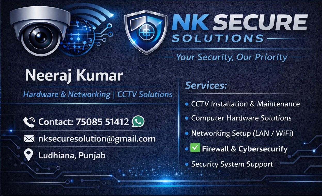 NK Secure Solutions business card